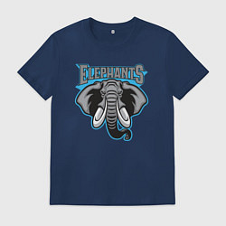 Футболка хлопковая мужская Elephants team, цвет: тёмно-синий