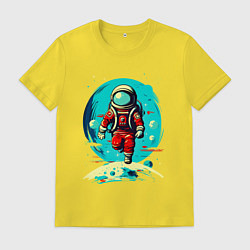 Мужская футболка Космонавт на фоне луны