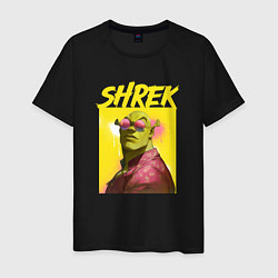 Футболка хлопковая мужская Shrek гигачад, цвет: черный