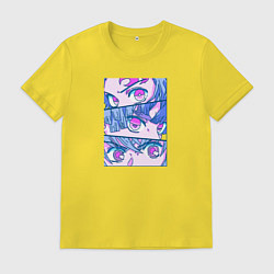 Футболка хлопковая мужская Тандзиро Незуко и Зеницу Клинок рассекающий демоно, цвет: желтый