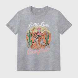 Футболка хлопковая мужская Ковбойша, цвет: меланж