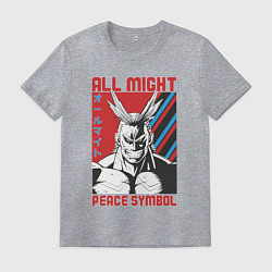 Мужская футболка Моя геройская академия All Might pease symbol