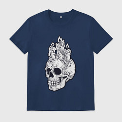 Мужская футболка Череп и свечи
