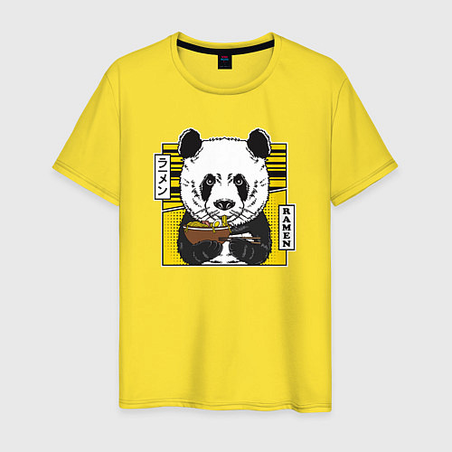Мужская футболка Панда рамен / Желтый – фото 1