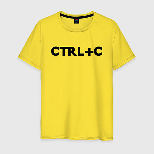 Мужская футболка Иностранная надпись cntrl c / Желтый – фото 1