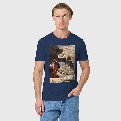 Мужская футболка Музыка эстетика / Тёмно-синий – фото 3