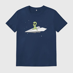 Мужская футболка Пришелец в бумажном самолётике