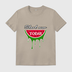 Мужская футболка Долька арбуза и надпись