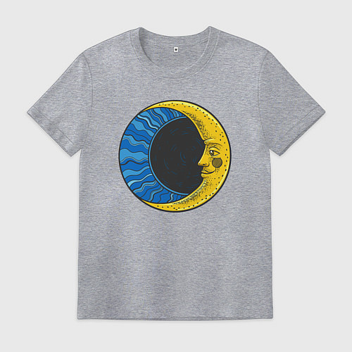 Мужская футболка Ночной месяц / Меланж – фото 1