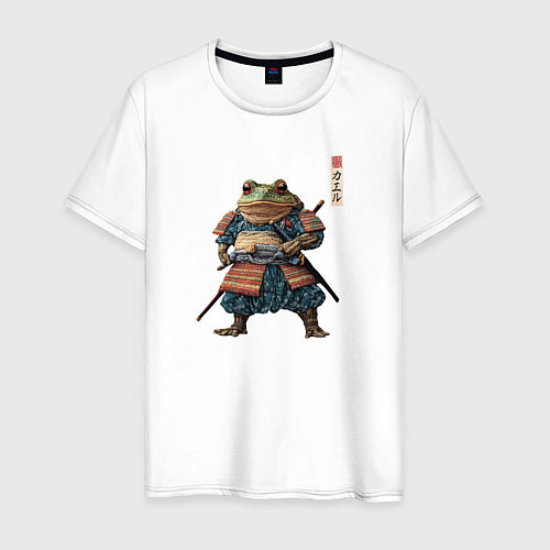 Мужская футболка Лягушка самурай - japan aesthetic / Белый – фото 1