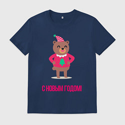 Мужская футболка Новогодний медведь