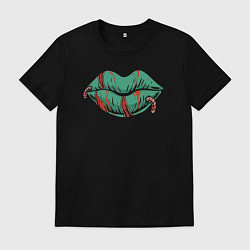 Мужская футболка Губы и черви