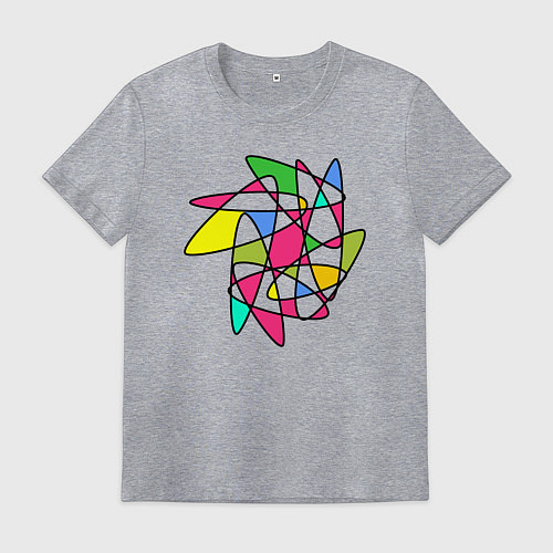 Мужская футболка Абстрактный радужный коллейдоскоп / Меланж – фото 1