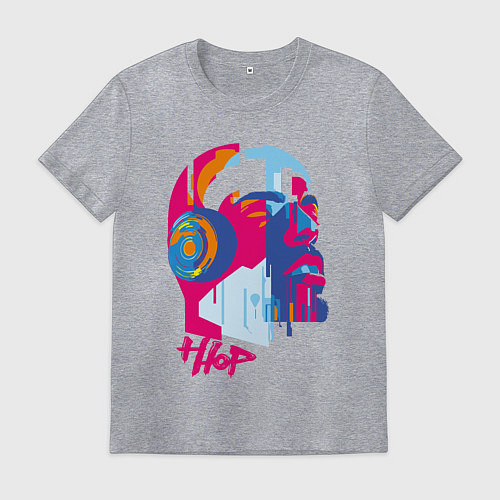 Мужская футболка Hip Hop DJ музыка / Меланж – фото 1