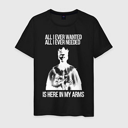Футболка хлопковая мужская In my arms белый, цвет: черный