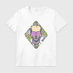 Мужская футболка Flowers mad skull