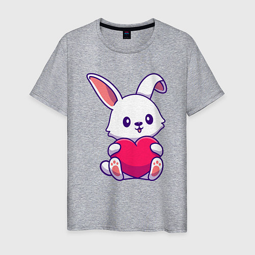 Мужская футболка Heart rabbit / Меланж – фото 1