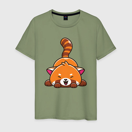 Мужская футболка Cute red panda / Авокадо – фото 1