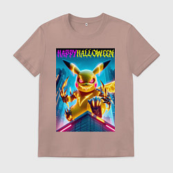 Мужская футболка Happy halloween - terrible Pikachu