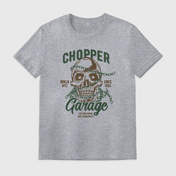 Мужская футболка Череп с цепями,Chopper garage