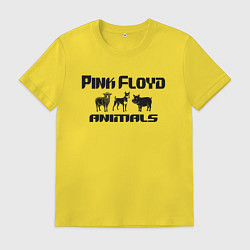 Футболка хлопковая мужская Pink Floyd animals, цвет: желтый