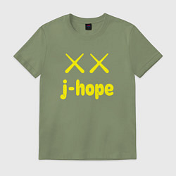 Футболка хлопковая мужская BTS j-hope, цвет: авокадо
