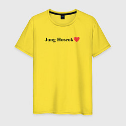 Футболка хлопковая мужская BTS Jung Ho-seok, цвет: желтый