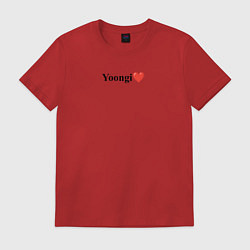Футболка хлопковая мужская BTS Yoongi, цвет: красный