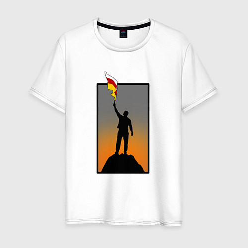 Мужская футболка Человек с осетинским флагом / Белый – фото 1