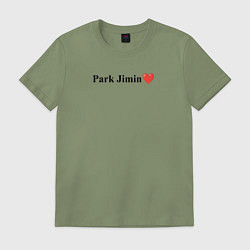 Футболка хлопковая мужская BTS Park Jimin, цвет: авокадо