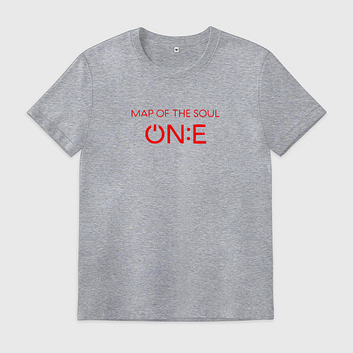 Мужская футболка BTS надпись map of the soul one / Меланж – фото 1
