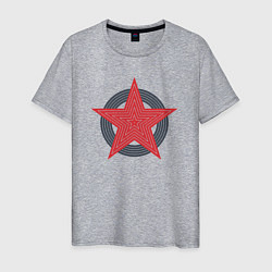 Футболка хлопковая мужская Red star symbol, цвет: меланж