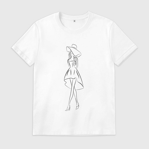 Мужская футболка Девушка в полный рост / Белый – фото 1