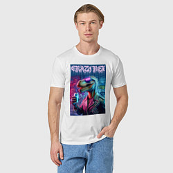 Футболка хлопковая мужская Crazy rex - ai art fantasy, цвет: белый — фото 2