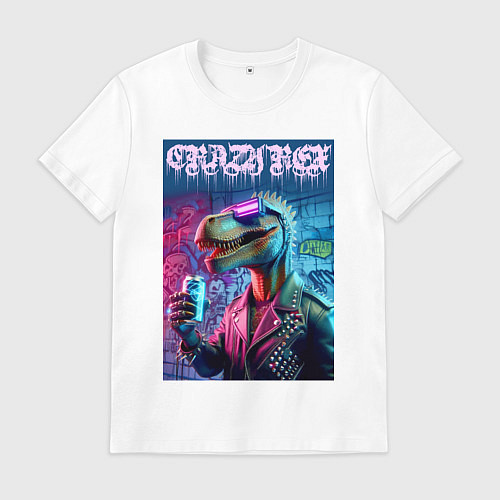Мужская футболка Crazy rex - ai art fantasy / Белый – фото 1