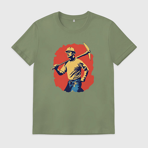 Мужская футболка Шахтер с киркой / Авокадо – фото 1