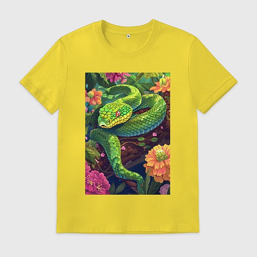 Мужская футболка Тропическая змея / Желтый – фото 1