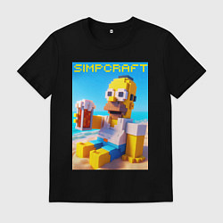 Мужская футболка Minecraft and Simpsons collaboration - ai art