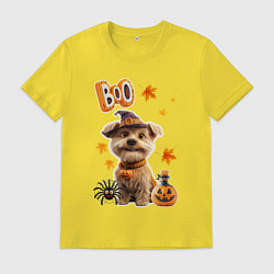 Мужская футболка Собака в костюме хеллоуин