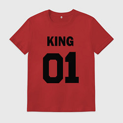 Мужская футболка Черная футбольная надпись: король с номером 01