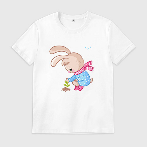 Мужская футболка Зайка посадил цветок / Белый – фото 1