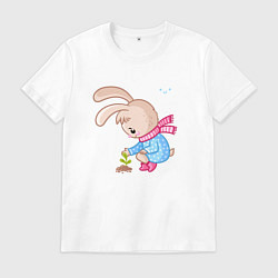 Мужская футболка Зайка посадил цветок