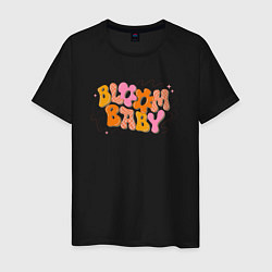 Футболка хлопковая мужская Bloom baby, цвет: черный