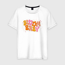 Футболка хлопковая мужская Bloom baby, цвет: белый