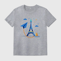 Мужская футболка Значок telegram и цепь