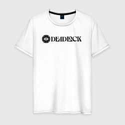 Футболка хлопковая мужская Deadlock white logo, цвет: белый