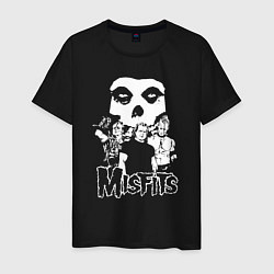 Футболка хлопковая мужская Misfits band rock, цвет: черный