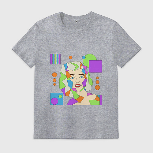 Мужская футболка Мэрилин Монро абстрактный женский портрет / Меланж – фото 1