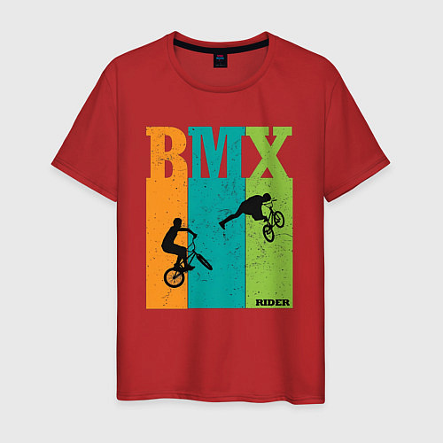 Мужская футболка BMX велосипед / Красный – фото 1