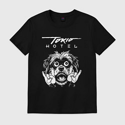 Футболка хлопковая мужская Tokio Hotel rock dog, цвет: черный